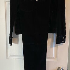 Point Zero Black suede look pant suit